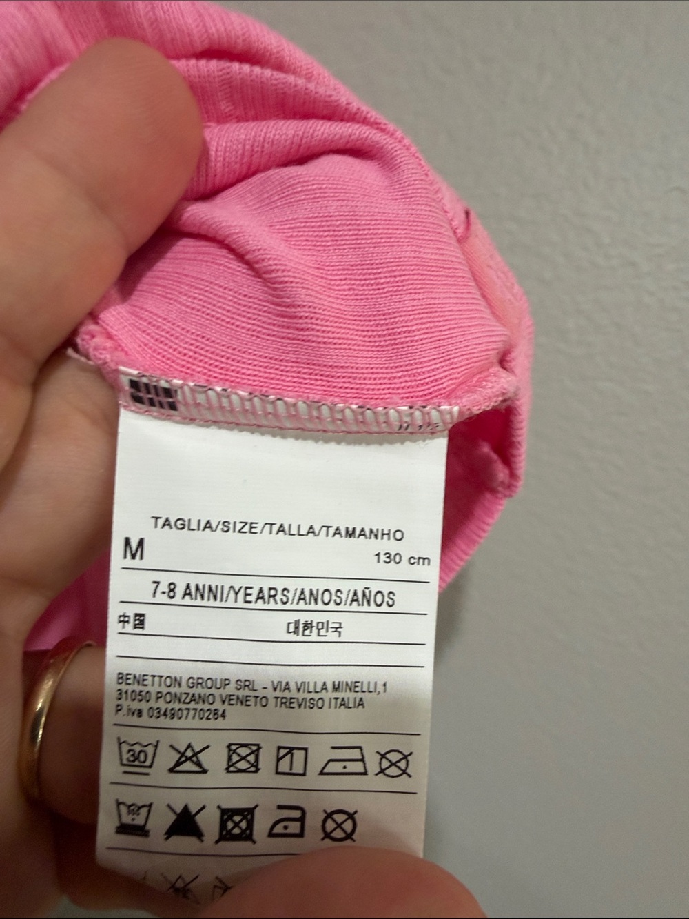 United Colors Of Benetton Pink Ribbed Crop Tank size girls M (6-7 years) - Picture 4 of 4